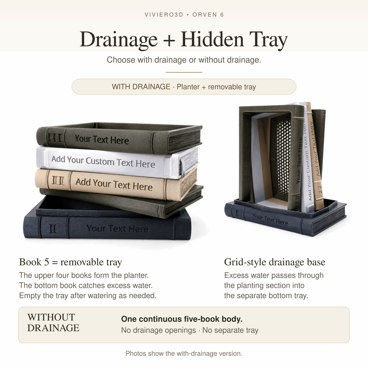 Personalized Book Planter “Orven 6” | Custom Text & Colors — product image 3