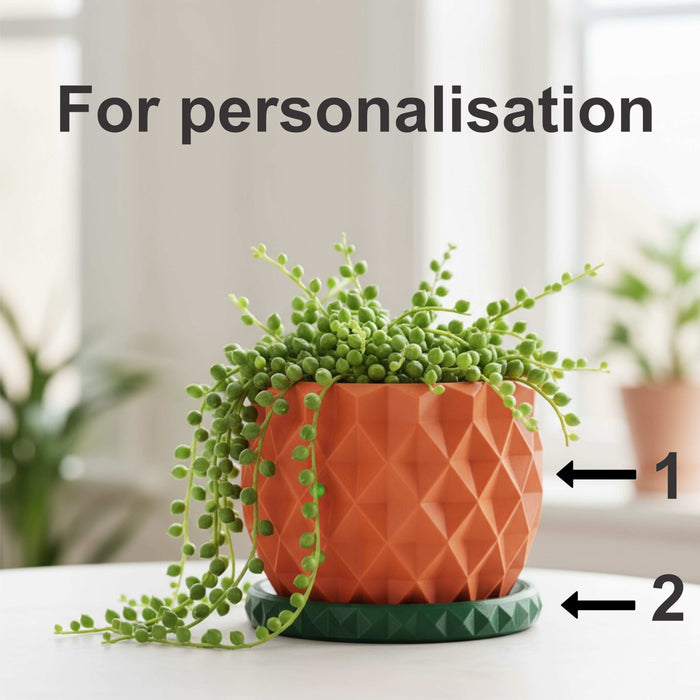 Geometric 3D Printed Planter "Prizma"  Modern Faceted Pot | Multicolor or Single Color Design