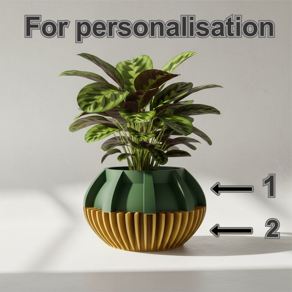 Loso ribbed indoor planter, product view 6