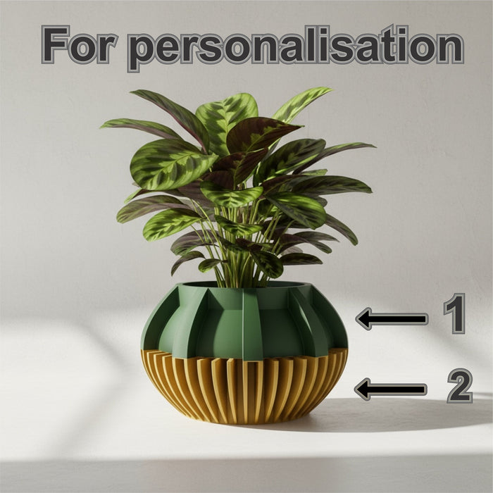 3D printed geometric planter, modern ribbed pot, architectural sculptural plant pot – “Loso”