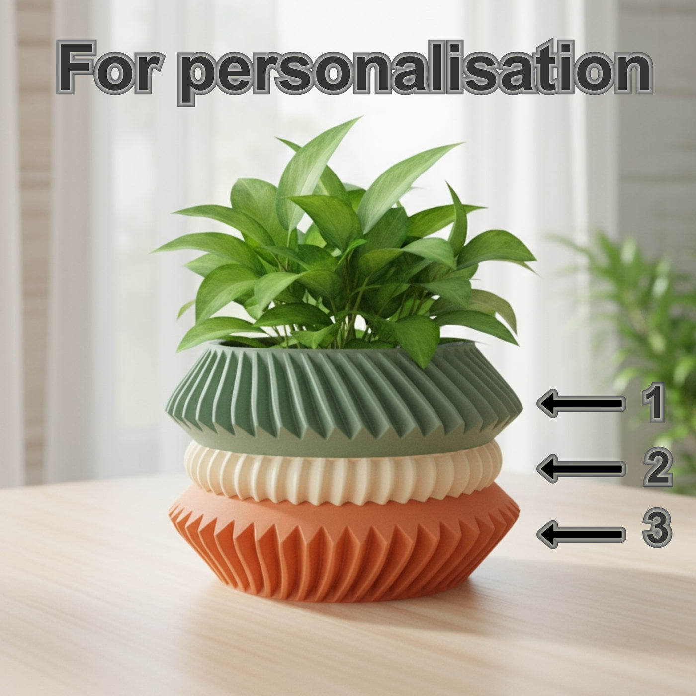 Jako ribbed indoor planter, product view 8