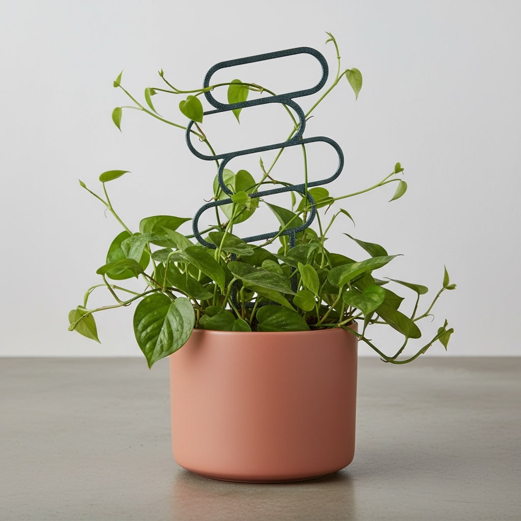 Loop Arc looped arch plant trellis for indoor climbing plants, front view