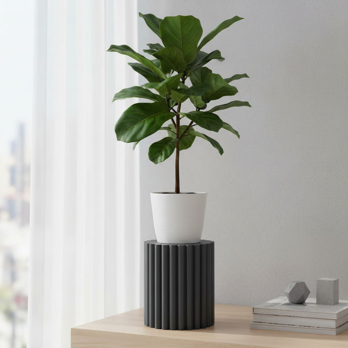 Plant Stand for Indoor Planters "Pillar" | Fluted Pedestal Base