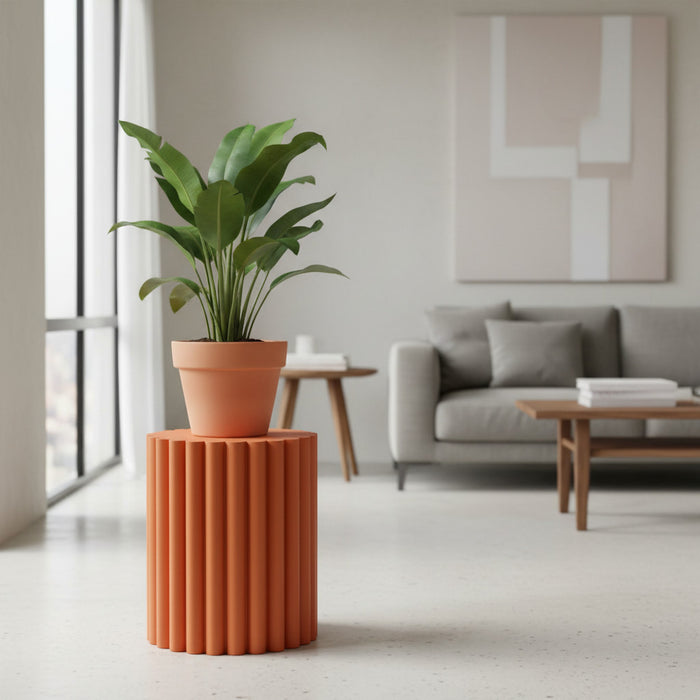 Plant Stand for Indoor Planters "Pillar" | Fluted Pedestal Base