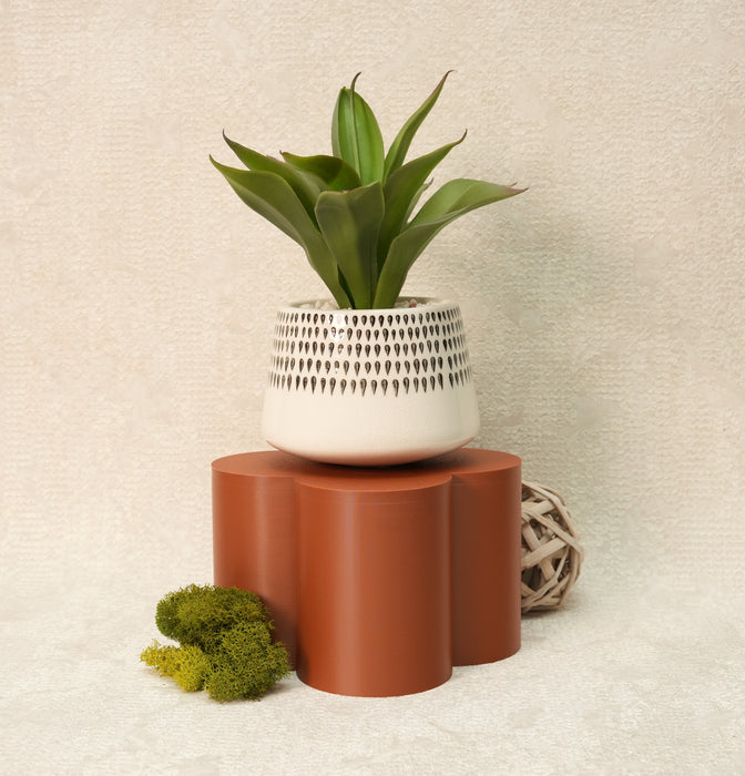 “Bloom” plant stand with potted plant for indoor decor