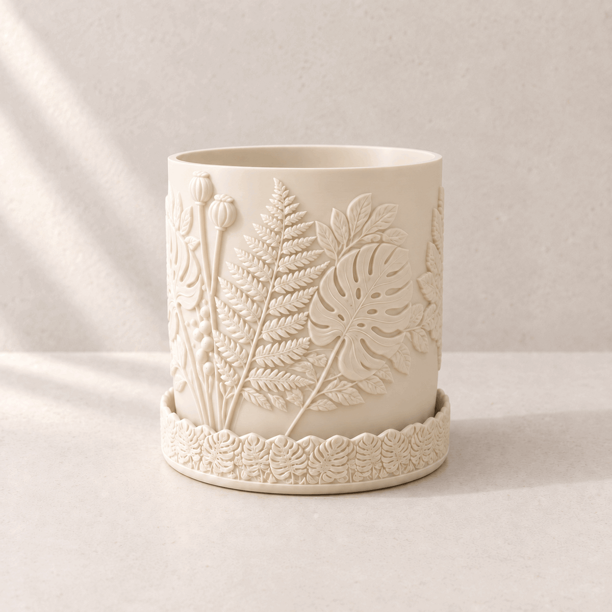 Botanical Relief Planter with Drainage Option | Canopy