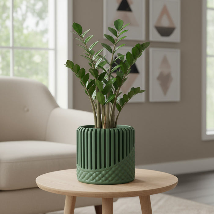 3D Printed Modular "Riona" Planter with Drainage, Insert & Stand | Customizable  with Screw Base