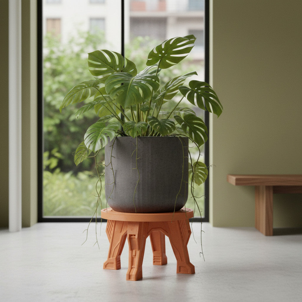 RIVA sculptural leg plant stand for indoor planters, top view