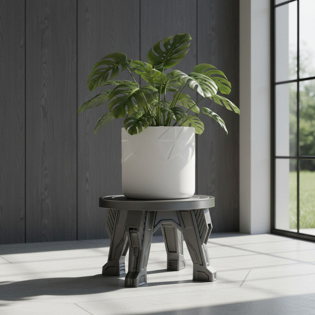 RIVA sculptural leg plant stand for indoor planters, side view
