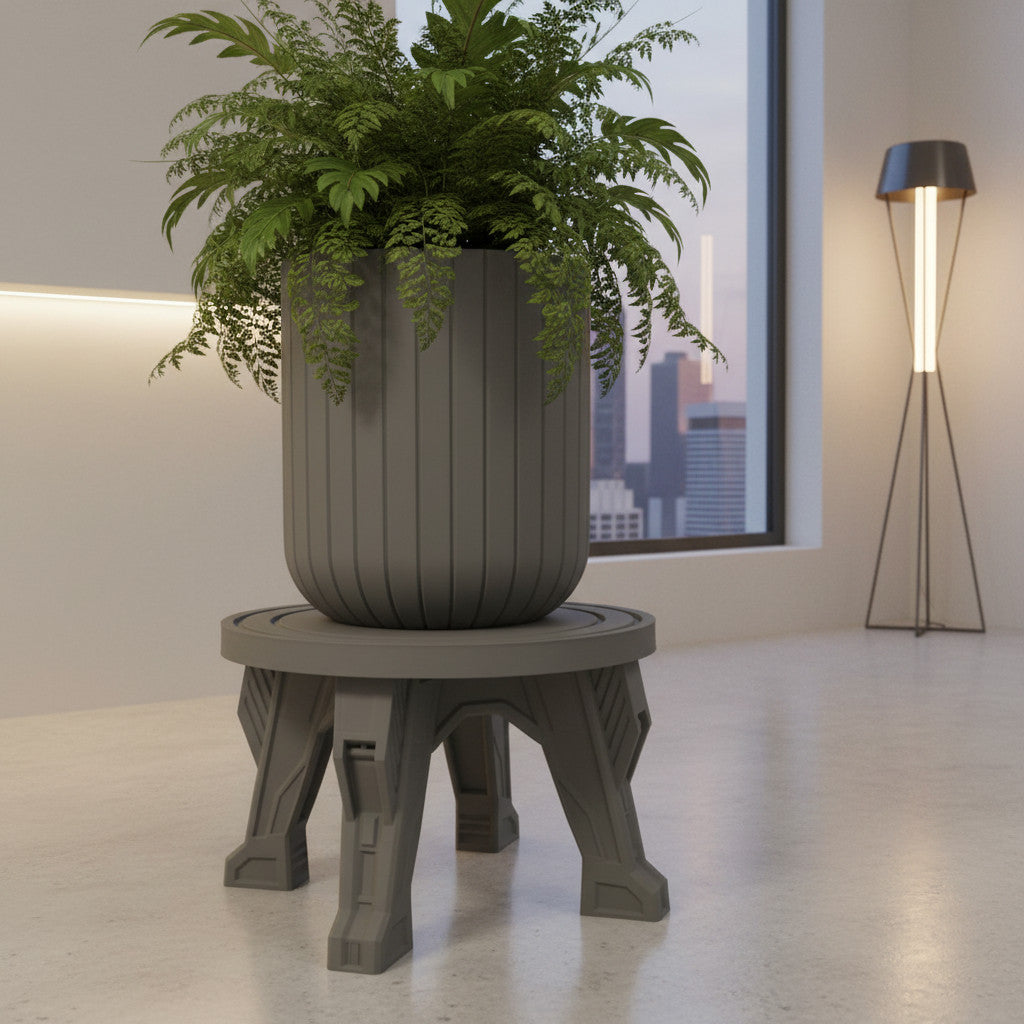 RIVA sculptural leg plant stand for indoor planters, front view