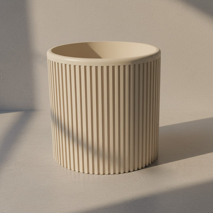 Fluted Planter with Drainage, Ribbed Plant Pot "Sano"