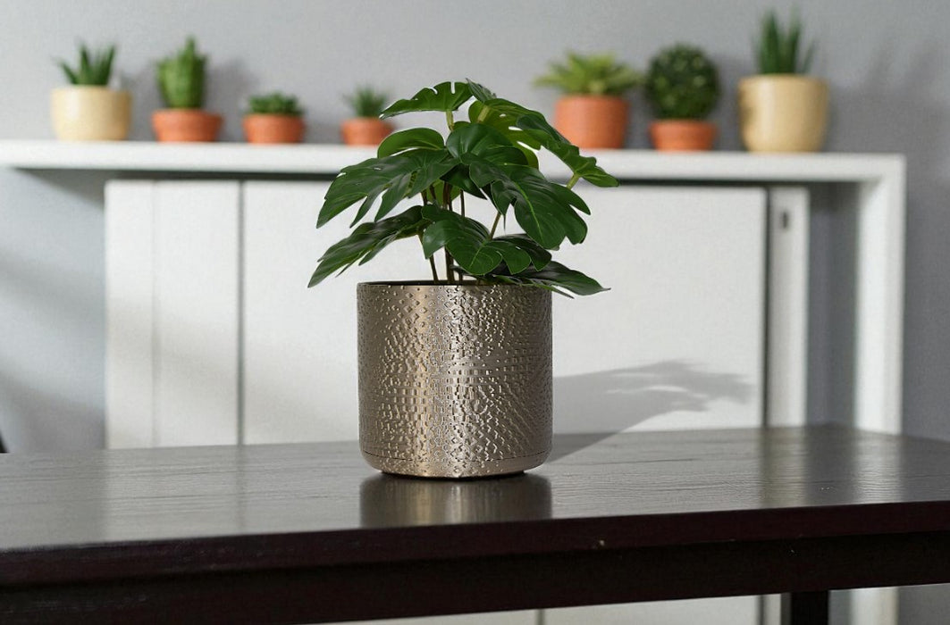 Aureo Textured Hammered Planter – 3D Printed Pot, Planter with Saucer