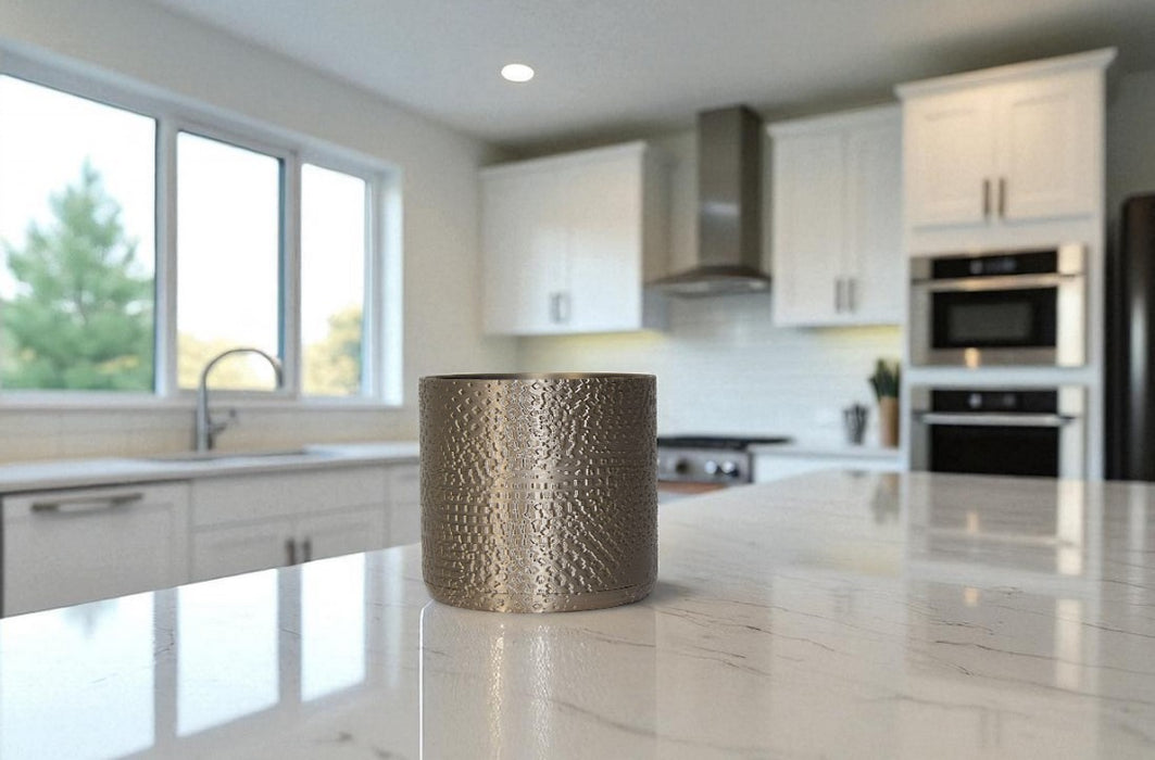 Aureo Textured Hammered Planter – 3D Printed Pot, Planter with Saucer