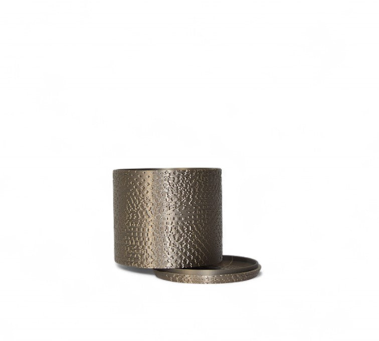 Aureo Textured Hammered Planter – 3D Printed Pot, Planter with Saucer