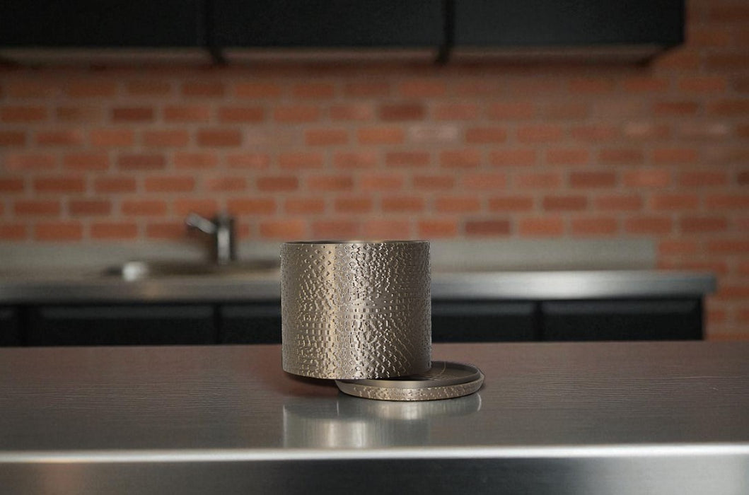 Aureo Textured Hammered Planter – 3D Printed Pot, Planter with Saucer