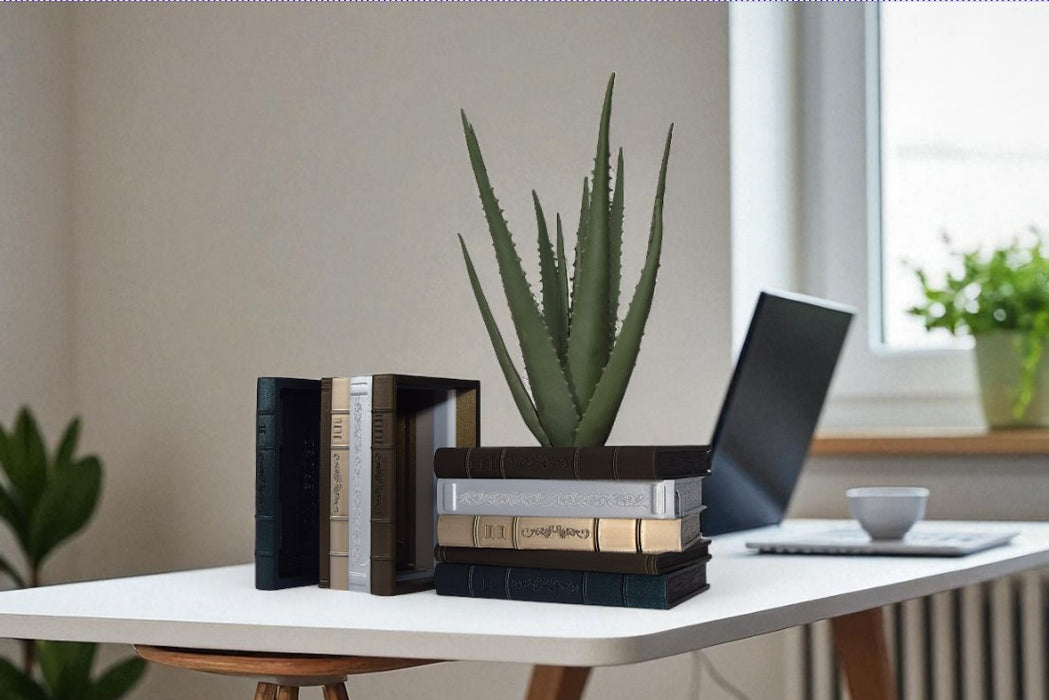 Book Planter Pot Orven – Unique 3D Printed Planter Pot in the Shape of Classic Books,Succulent Pots, Decorative Flower Pots, Large Plant Pot