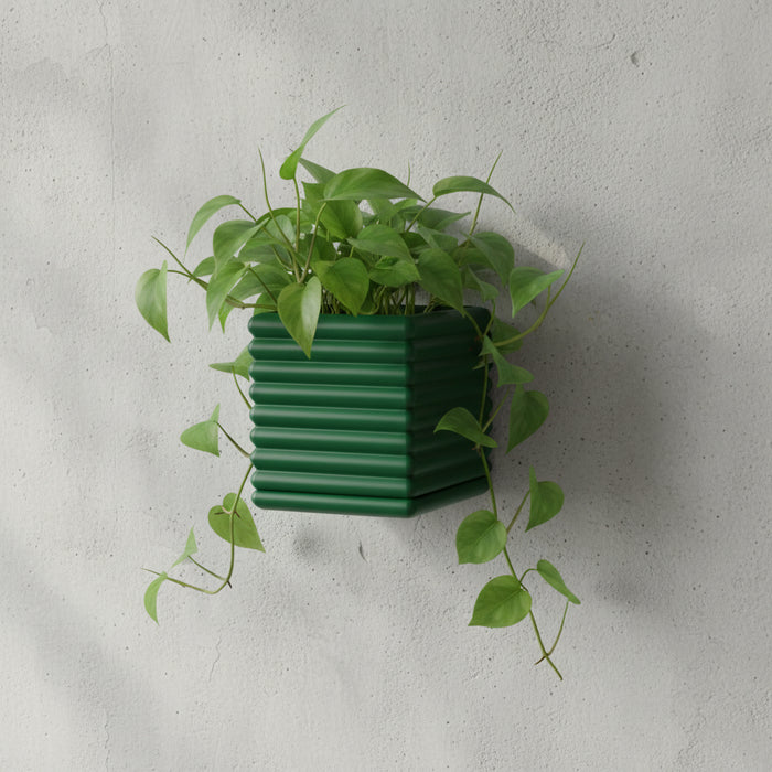 Wall Planter "Seno" – Ribbed Square Wall Mounted Plant Pot