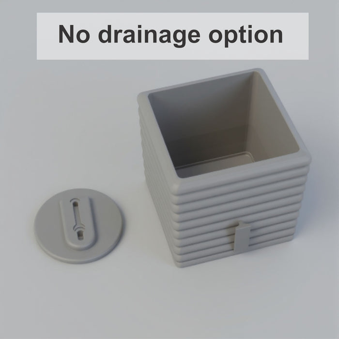 Wall Planter "Seno" – Ribbed Square Wall Mounted Plant Pot