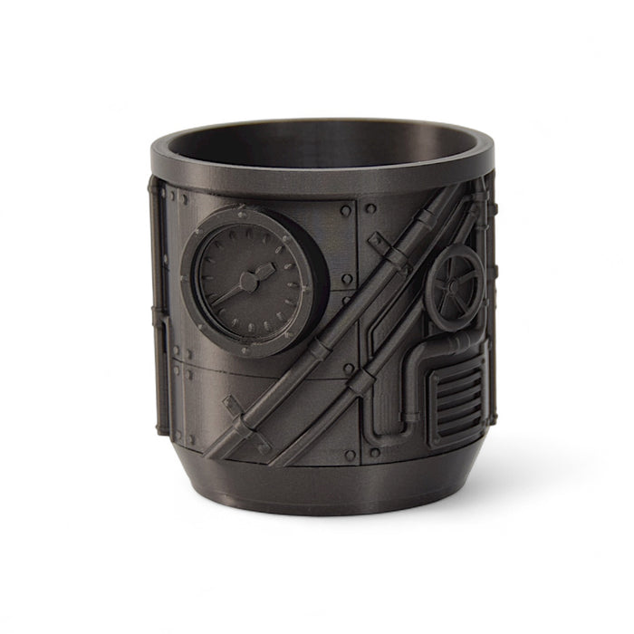 Steamcore Planter – Industrial Steampunk 3D Printed Plant Pot with Drainage Option