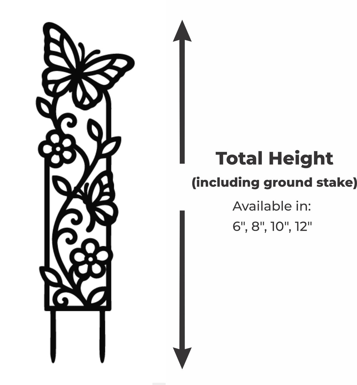 Sylva butterfly botanical plant trellis for indoor climbing plants, detail view