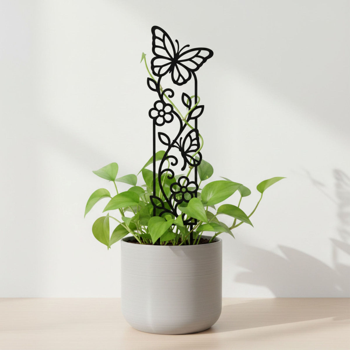 Sylva butterfly botanical plant trellis for indoor climbing plants, front view