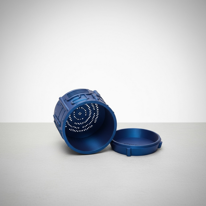 Tech Forge – Industrial Sci-Fi 3D Printed Planter Pot with Drainage + Saucer | Modern Planter for Succulents, Flowers | Unique Gift