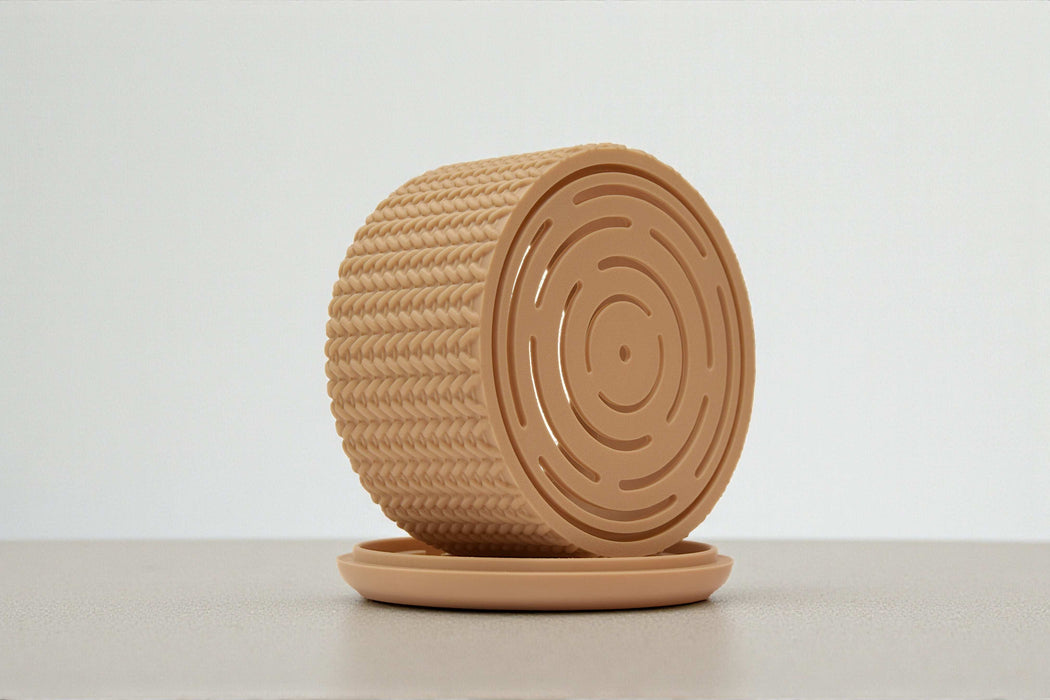 3D Printed Knit Texture Pot "Tressa" Planter with Drainage| Woven Pattern Pot · by Viviero3D