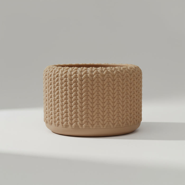 3D Printed Knit Texture Pot "Tressa" Planter with Drainage| Woven Pattern Pot · by Viviero3D
