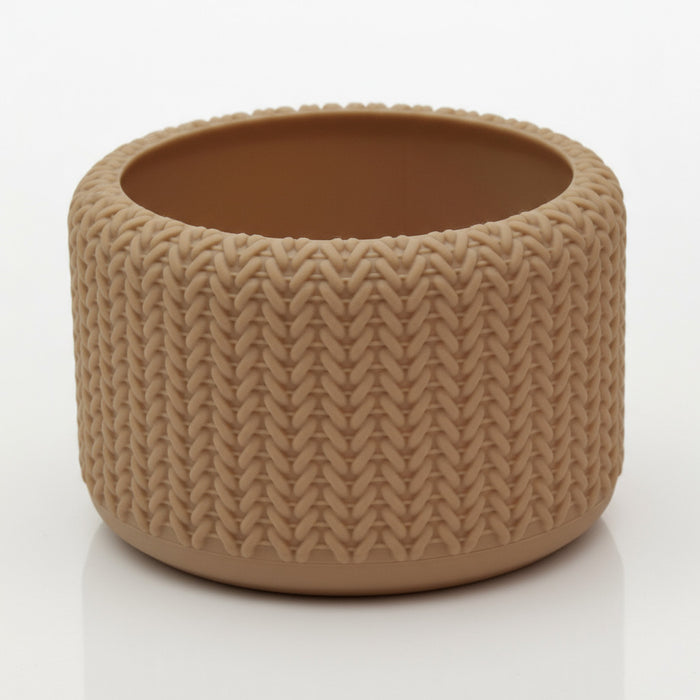 3D Printed Knit Texture Pot "Tressa" Planter with Drainage| Woven Pattern Pot · by Viviero3D