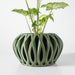 Openwork 3D printed planter pot with arched cutouts and rounded form, modern decorative flower pot