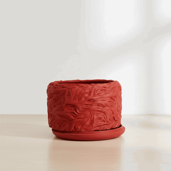 Organic Textured 3D Printed Planter “Verta” by Viviero3D – Sculptural Plant Pot, Ripple Decorative Design