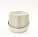 Beige wall mounted planter “Korin” with ribbed texture for indoor plant wall decor  
