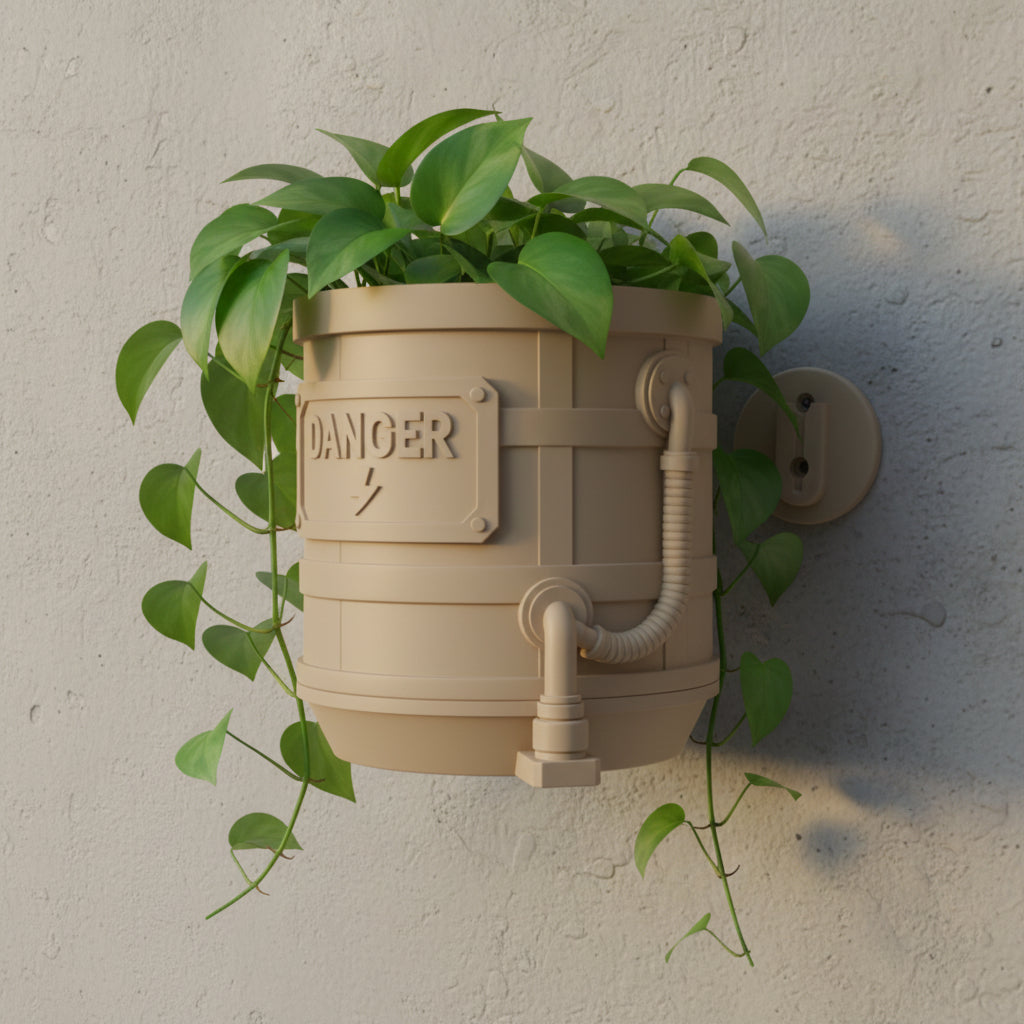 Side view of the Hazard personalized wall planter