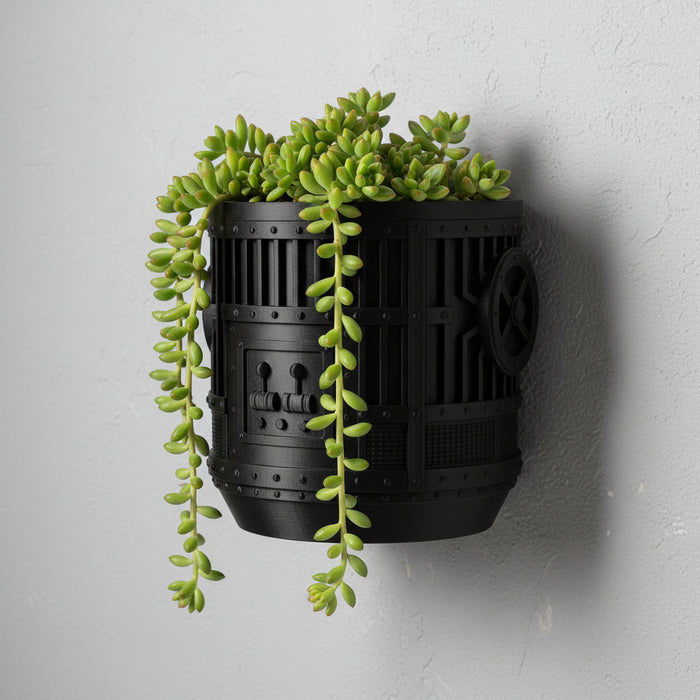 Industrial 3D Printed Wall Planter Pot "Titan" with Drainage