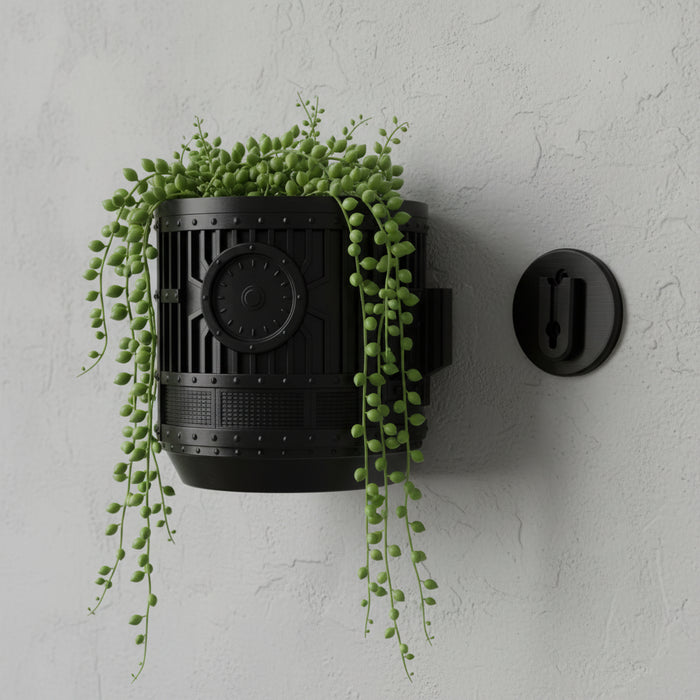 Industrial 3D Printed Wall Planter Pot "Titan" with Drainage