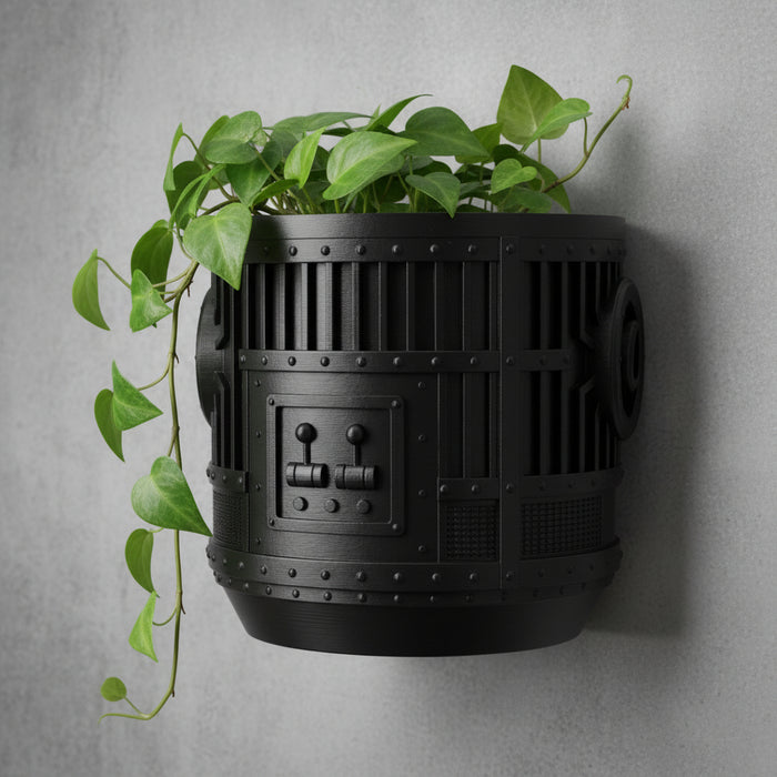 Industrial 3D Printed Wall Planter Pot "Titan" with Drainage
