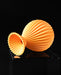 Auri sculptural ribbed vase, top and side view