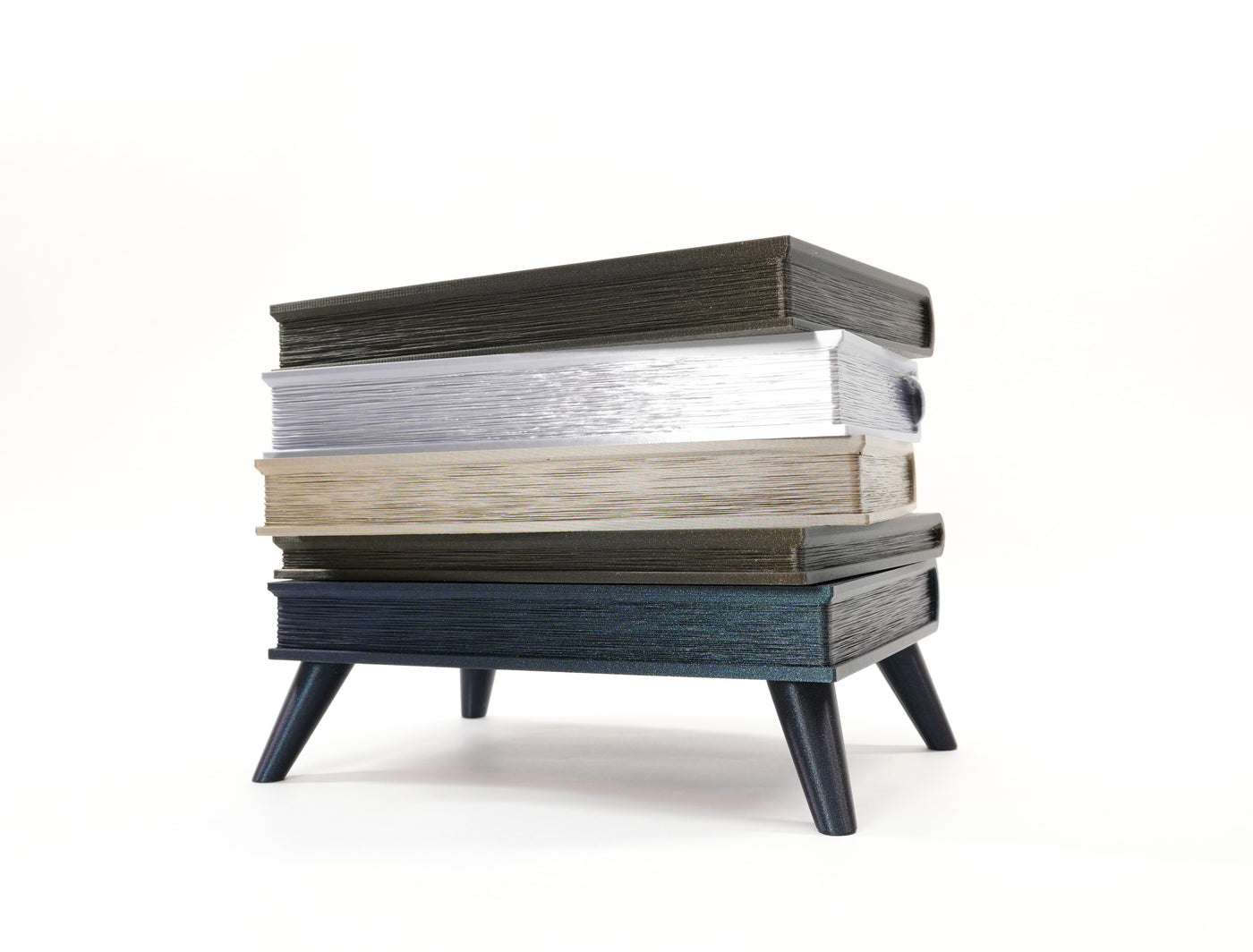 Orven 5 stacked book planter with raised base and custom book colors