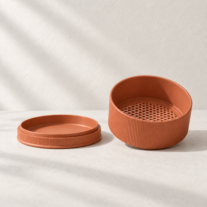 Low-Profile Ribbed Bonsai Planter with Drainage Option | Tori