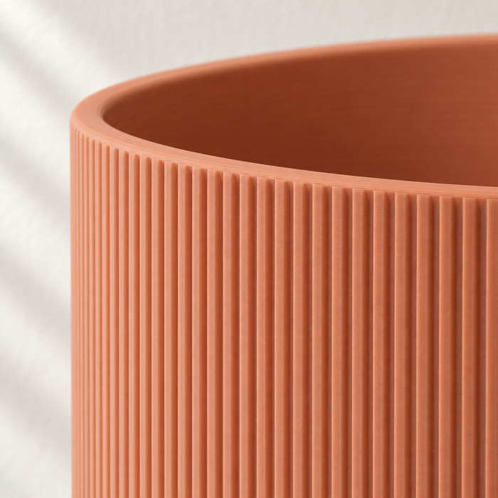 Low-Profile Ribbed Bonsai Planter with Drainage Option | Tori
