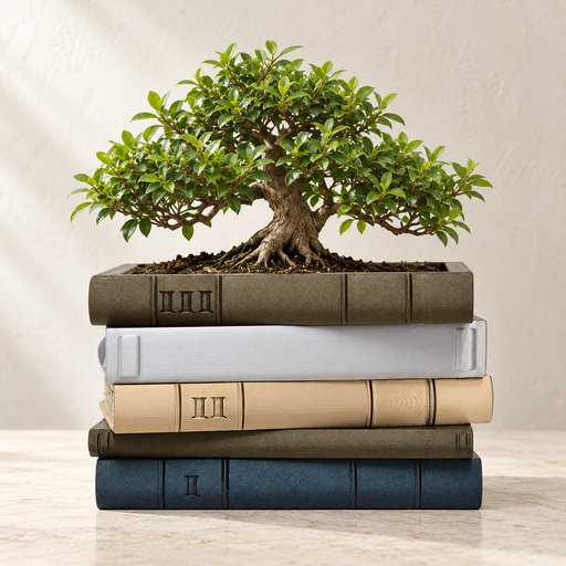 Orven 4 book planter with stacked hardcover details and integrated top opening