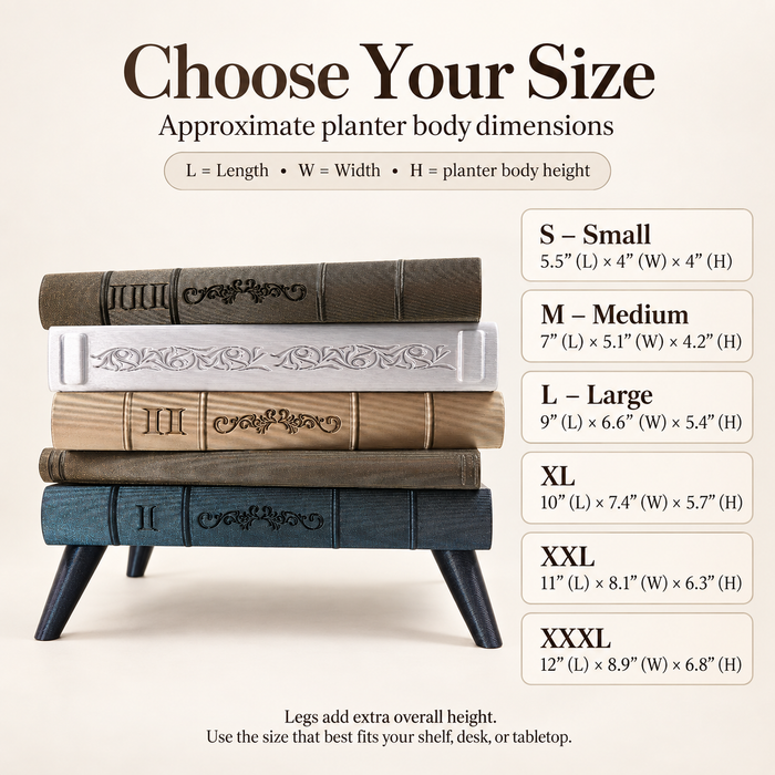Book Planter with Legs “Orven 5” | Custom Book Colors — product image 2