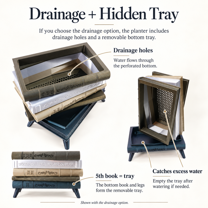 Book Planter with Legs “Orven 5” | Custom Book Colors — product image 3