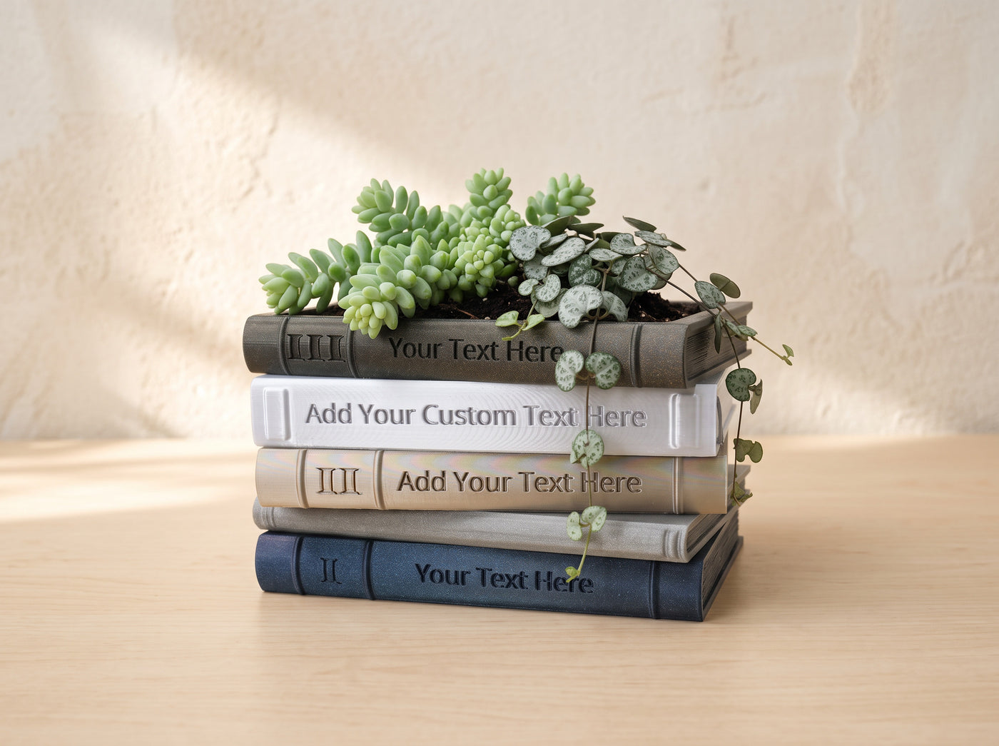 Personalized Book Planter “Orven 6” | Custom Text & Colors