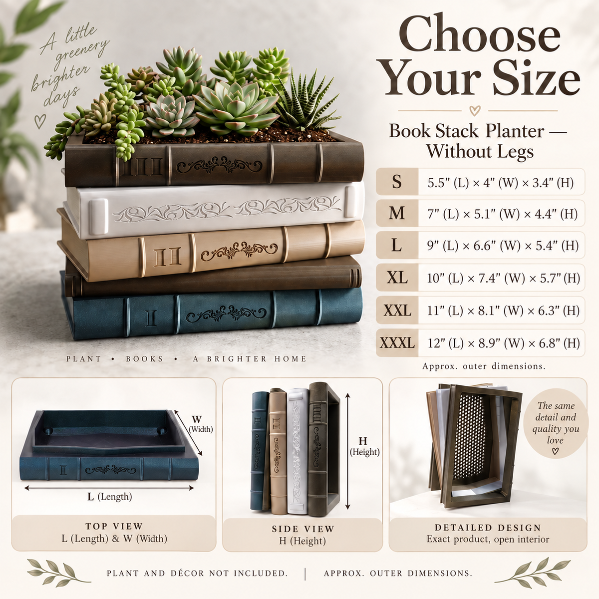 Book Planter “Orven 3” | Custom Book Colors — product image 2