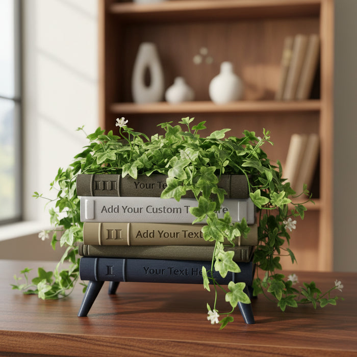 Custom color and text Book Planter Pot with legs "Orven 6"