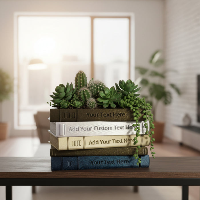 Custom color and text Book Planter Pot "Orven 6"