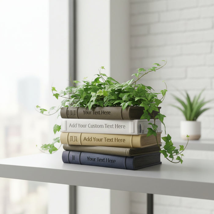 Custom color and text Book Planter Pot "Orven 6"