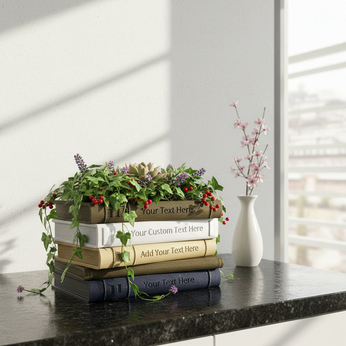 Custom color and text Book Planter Pot "Orven 6"