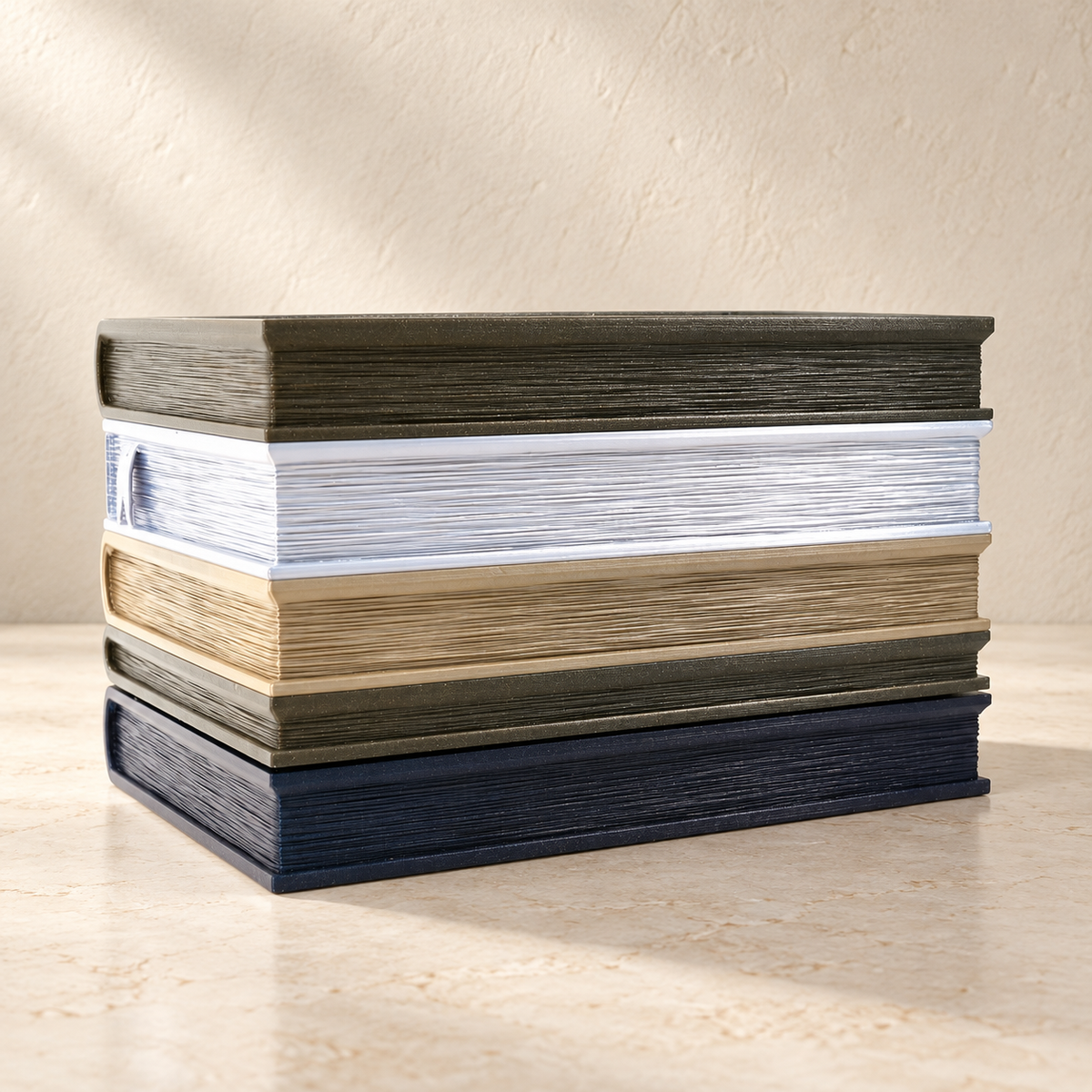 Orven 2 book planter styled to show stacked book spines and Roman numeral details